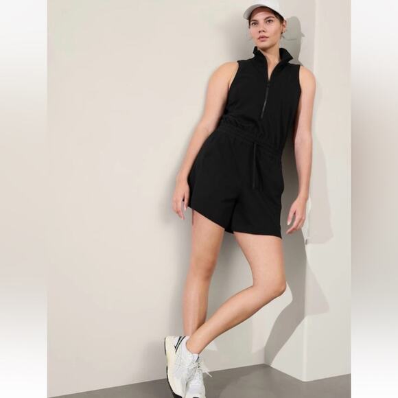 Athleta Retroterry Romper Size Small Black  style 891762 - Picture 1 of 15